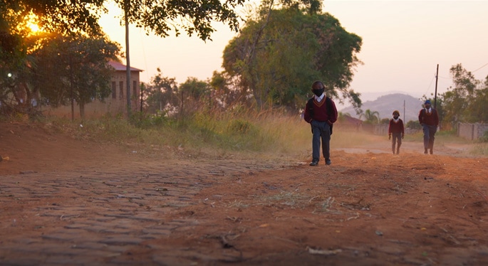 kids walking to school